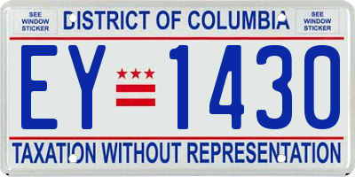 DC license plate EY1430