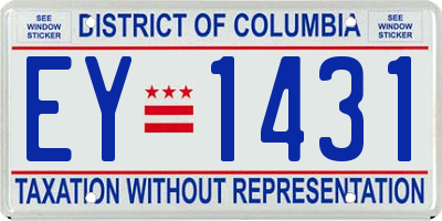 DC license plate EY1431