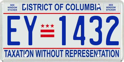 DC license plate EY1432