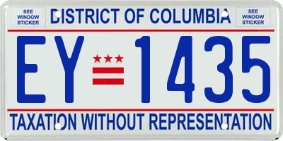 DC license plate EY1435