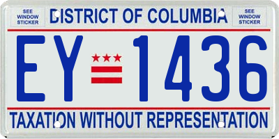 DC license plate EY1436