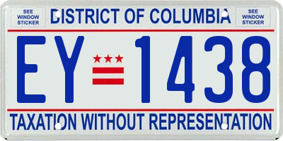 DC license plate EY1438