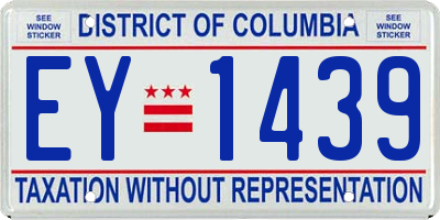 DC license plate EY1439