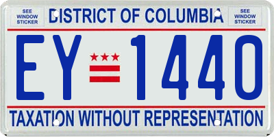 DC license plate EY1440