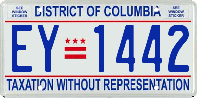 DC license plate EY1442