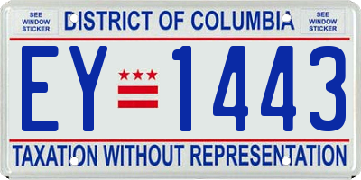 DC license plate EY1443