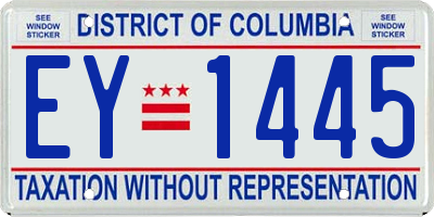 DC license plate EY1445