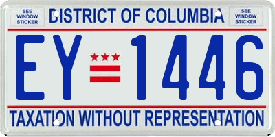 DC license plate EY1446