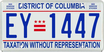 DC license plate EY1447