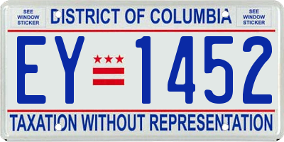 DC license plate EY1452