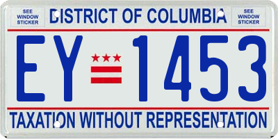 DC license plate EY1453