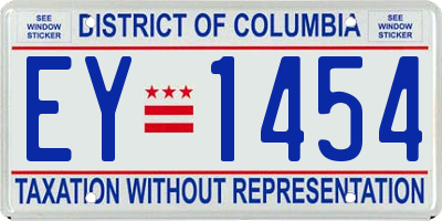 DC license plate EY1454