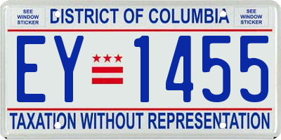 DC license plate EY1455