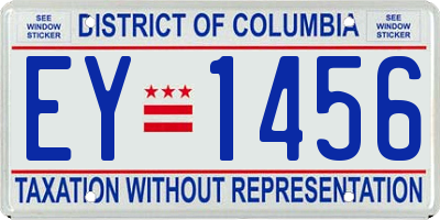 DC license plate EY1456