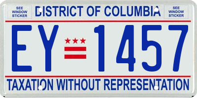 DC license plate EY1457