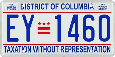 DC license plate EY1460