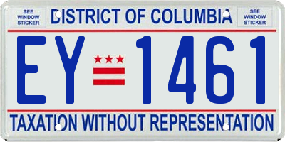 DC license plate EY1461