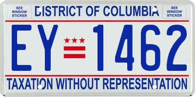 DC license plate EY1462