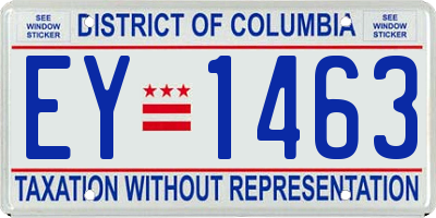 DC license plate EY1463