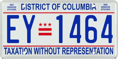 DC license plate EY1464