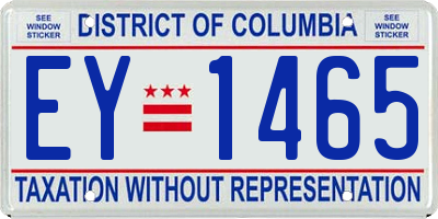 DC license plate EY1465