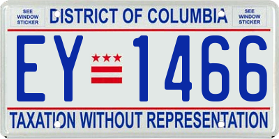 DC license plate EY1466