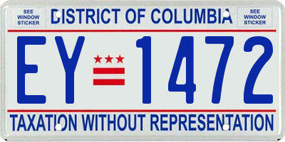 DC license plate EY1472