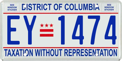 DC license plate EY1474