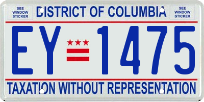 DC license plate EY1475