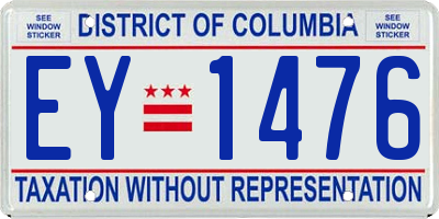 DC license plate EY1476