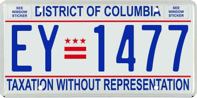 DC license plate EY1477