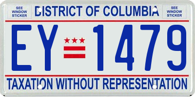 DC license plate EY1479