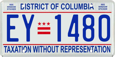 DC license plate EY1480