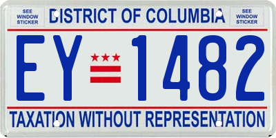 DC license plate EY1482