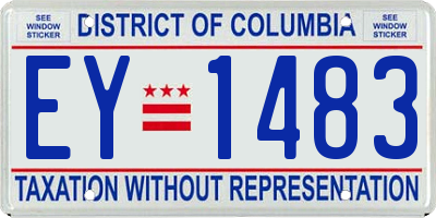 DC license plate EY1483