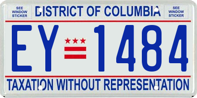 DC license plate EY1484