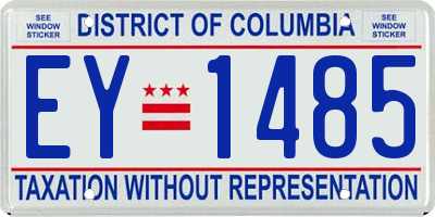 DC license plate EY1485