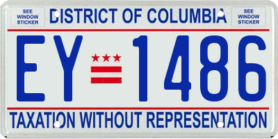 DC license plate EY1486