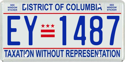 DC license plate EY1487