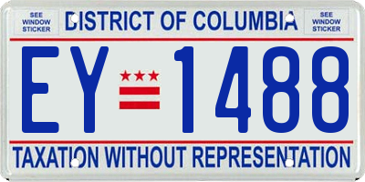 DC license plate EY1488