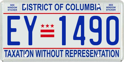 DC license plate EY1490