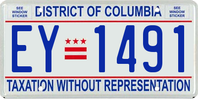 DC license plate EY1491