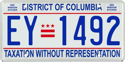 DC license plate EY1492