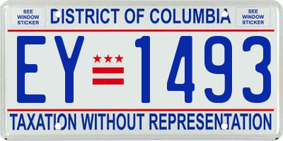 DC license plate EY1493