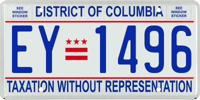 DC license plate EY1496