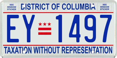 DC license plate EY1497