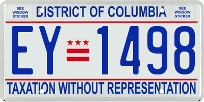 DC license plate EY1498