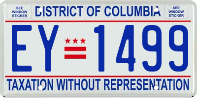 DC license plate EY1499