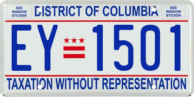 DC license plate EY1501