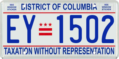 DC license plate EY1502